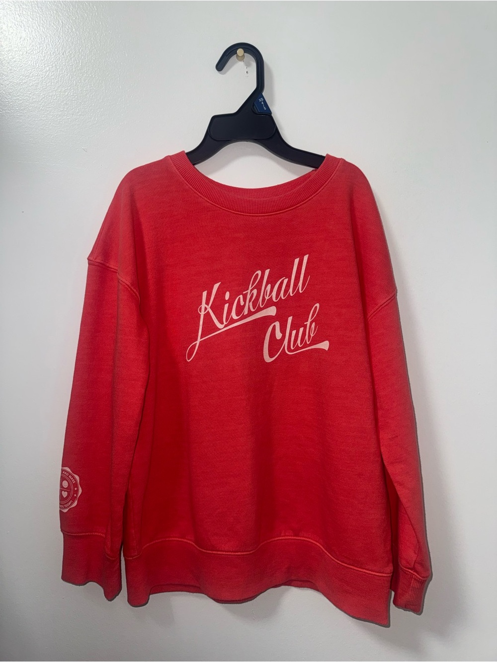 Cat & Jack Red Crewneck Sweatshirt with White Script
